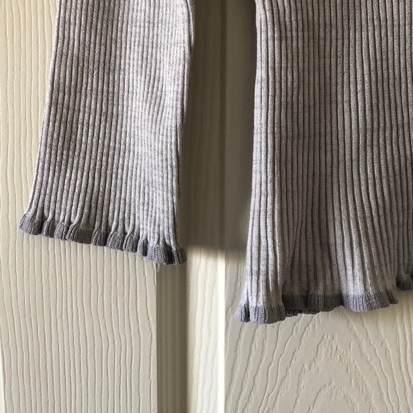 AK Collection Grey Cardigan Ruffled Sleeves & Hem - Picture 3 of 6